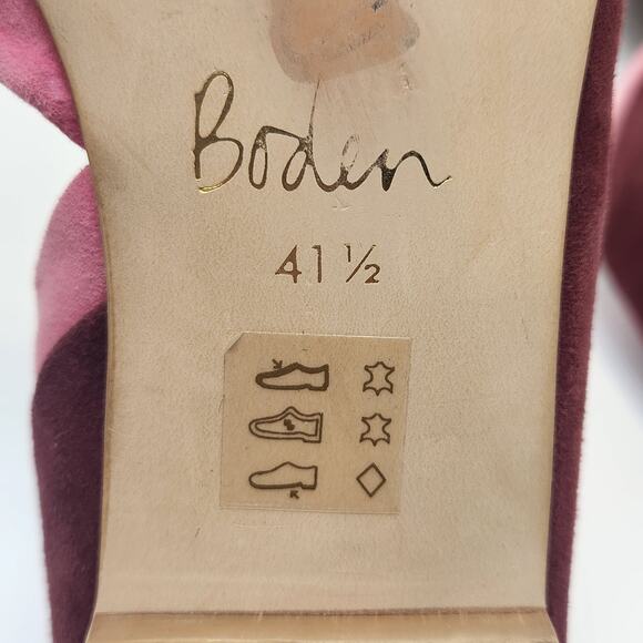 Boden Mauve Pink Suede D'Orsay Flats Women Size 41.5 US 9 Slip On Pointed Toe - Picture 10 of 10
